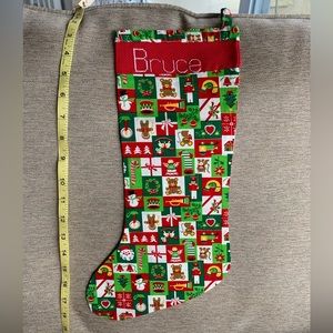 Price ⬇️ Cross stitched Cotton Christmas Stocking.